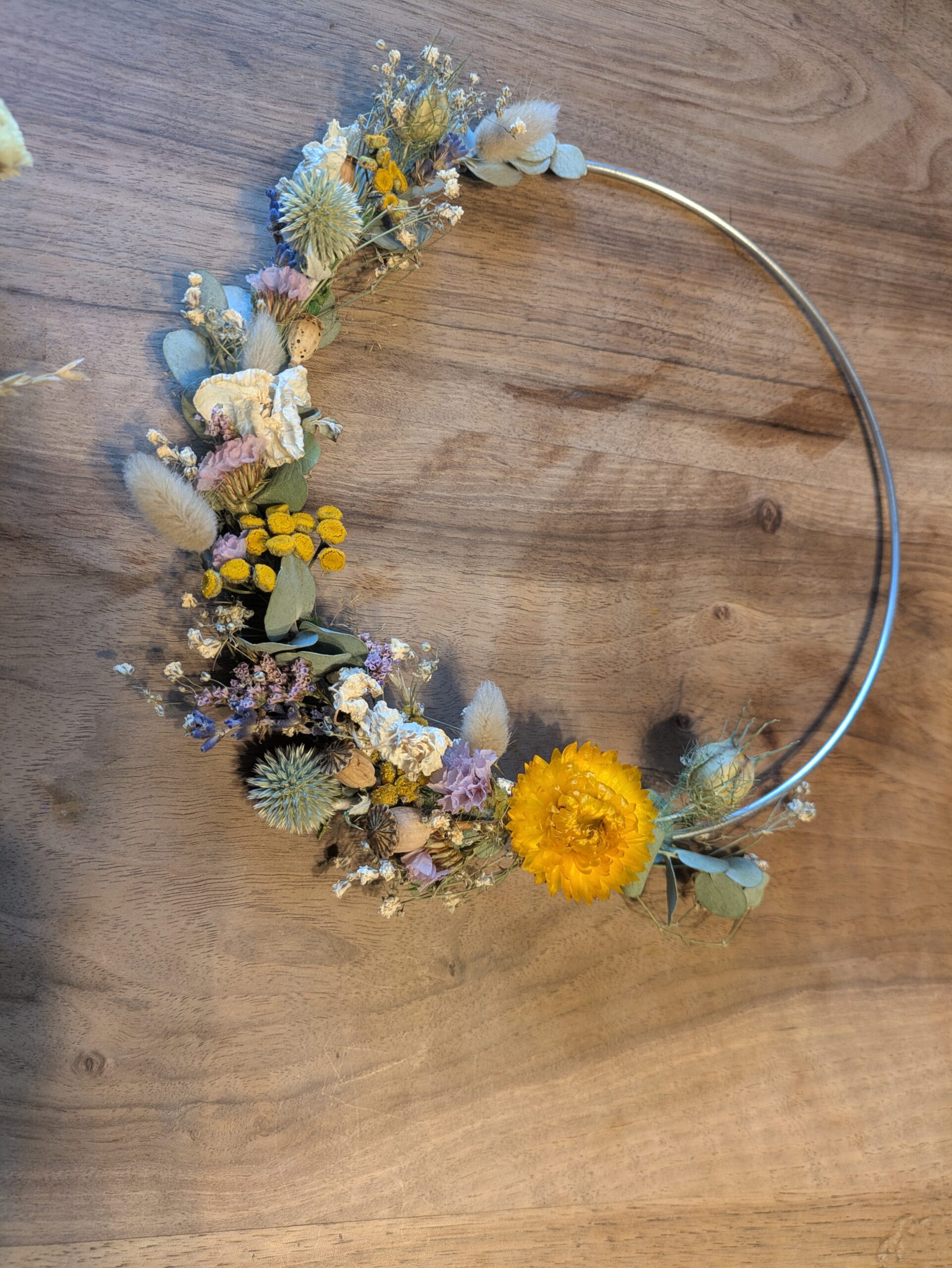 couronne de fleurs séchées atelier apprendre